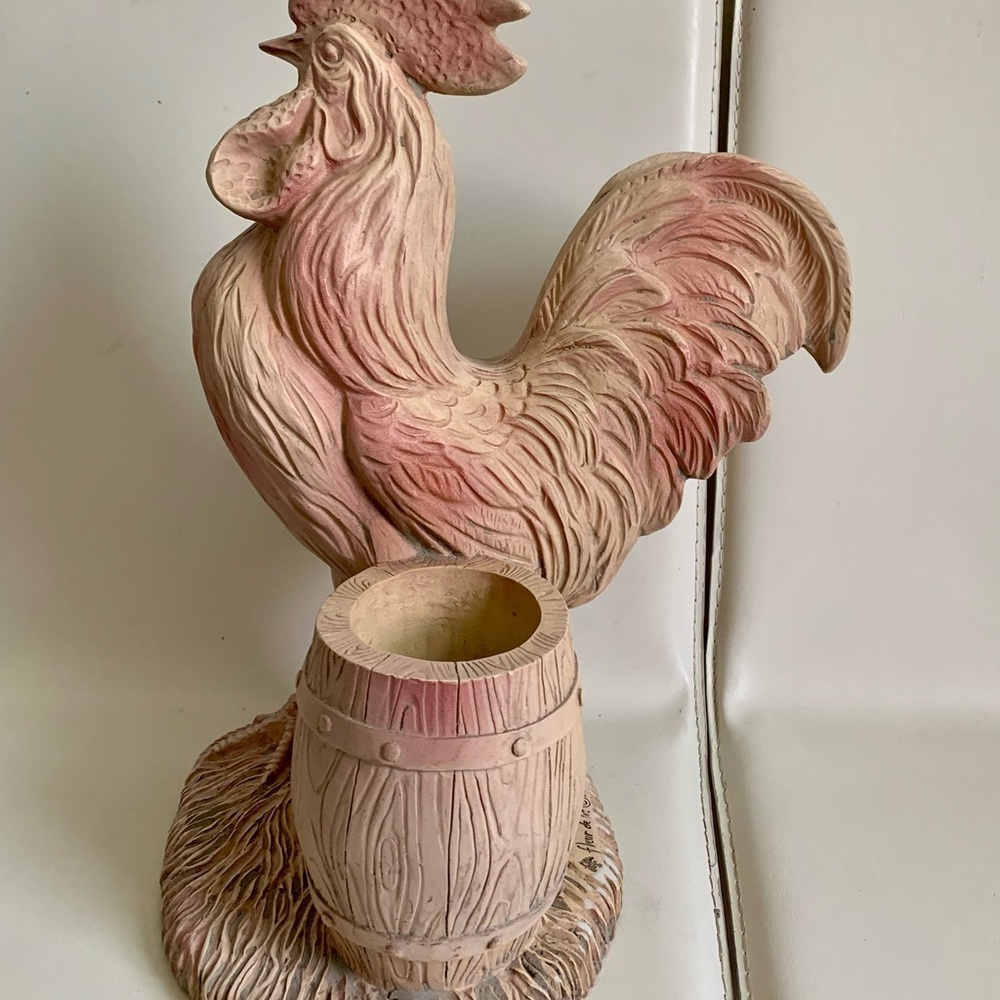 Vintage Fleur De Lis 1997 Rooster Statue 17 inch high